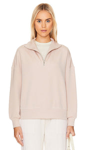 Varley Hawley Half Zip Sweatshirt in Beige - Varley Hawley Sweat-shirt à demi-fermeture éclair en beige - Varley Hawley 米色半拉链运动衫 - Varley Hawley Sweatshirt mit halbem Reißverschluss in Beige - Varley Hawley 하프 지퍼 스웨트셔츠 베이지 색상 - Felpa Varley Hawley con mezza zip in beige