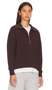 Varley Keller Half Zip Pullover in Brown