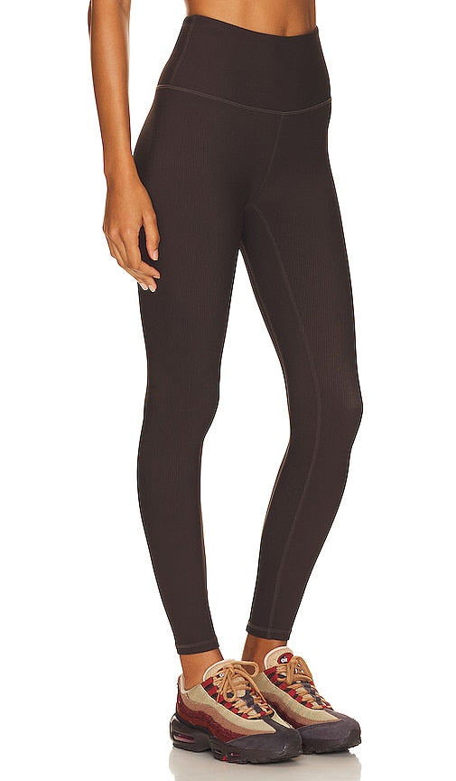 Varley Let's Move Rib High Legging in Chocolate