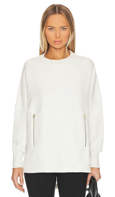 Varley Page Longline Sweatshirt in Ivory - Varley Page - Sweat-shirt long en ivoire - Varley Page 象牙色长款运动衫 - Varley Page Longline-Sweatshirt in Elfenbein - Varley Page 롱라인 스웨트셔츠 색상은 아이보리 색상입니다. - Felpa lunga Varley Page in avorio