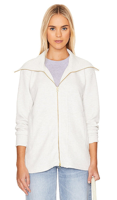 Varley Raleigh Zip Sweatshirt in Ivory - Varley Raleigh Sweat zippé en ivoire - Varley Raleigh 象牙色拉链套头衫 - Varley Raleigh Sweatshirt mit Reißverschluss in Elfenbein - Varley Raleigh 지퍼 스웨트셔츠 색상은 Ivory - Felpa con zip Varley Raleigh in avorio