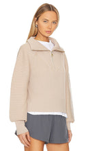 Varley Reid Half Zip Sweater in Beige