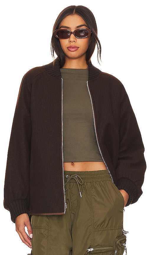 Varley Reno Reversible Quilt Jacket in Brown