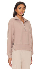 Varley Roselle Half Zip Sweatshirt in Taupe