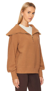 Varley Vine Half Zip Sweatshirt in Brown