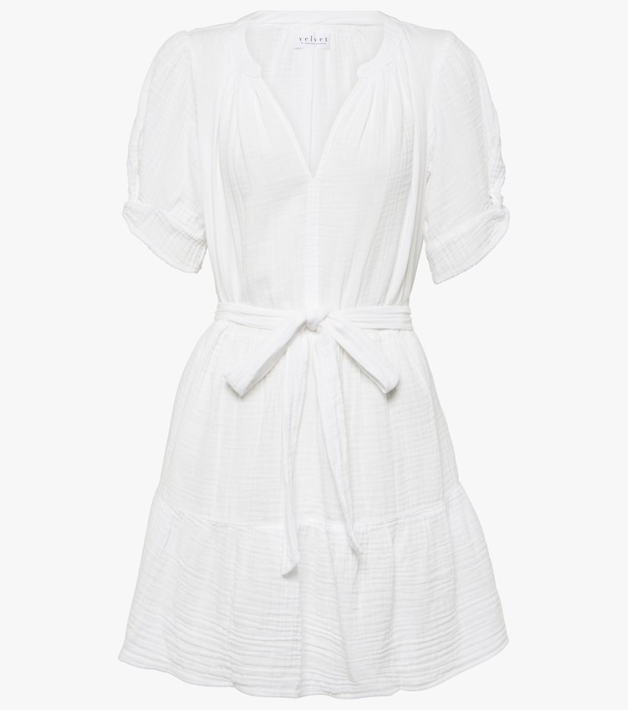 Velvet Bella cotton gauze minidress. Velvet Bella 棉纱迷你连衣裙