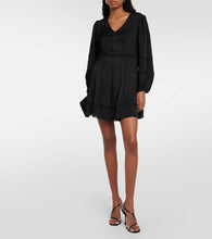 Velvet Bethel lace-trimmed minidress