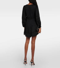 Velvet Bethel lace-trimmed minidress