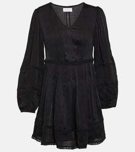 Velvet Bethel lace-trimmed minidress