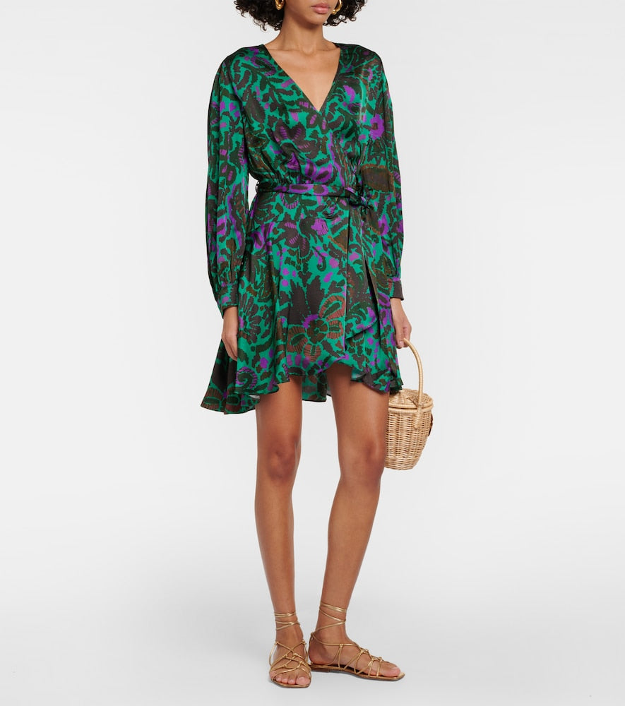 Velvet Bridget printed satin minidress