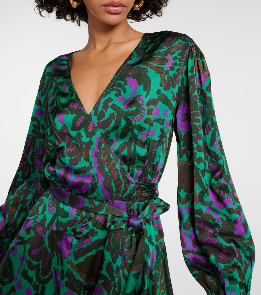 Velvet Bridget printed satin minidress