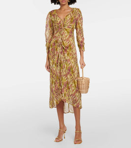 Velvet Cailey printed georgette midi dress