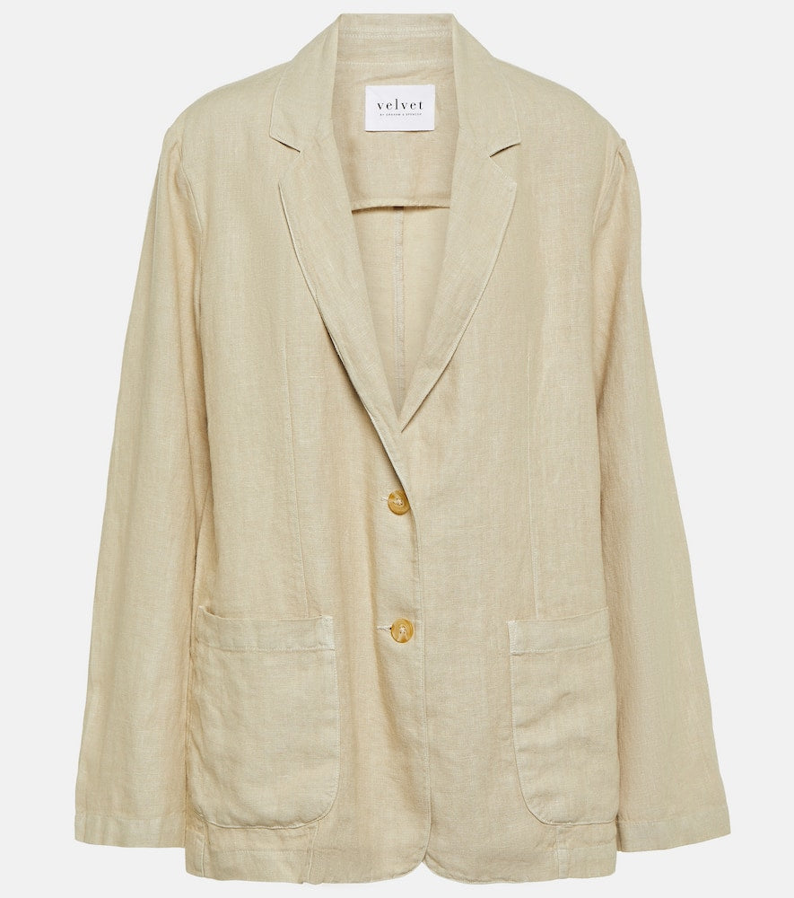 Velvet Cassie linen blazer