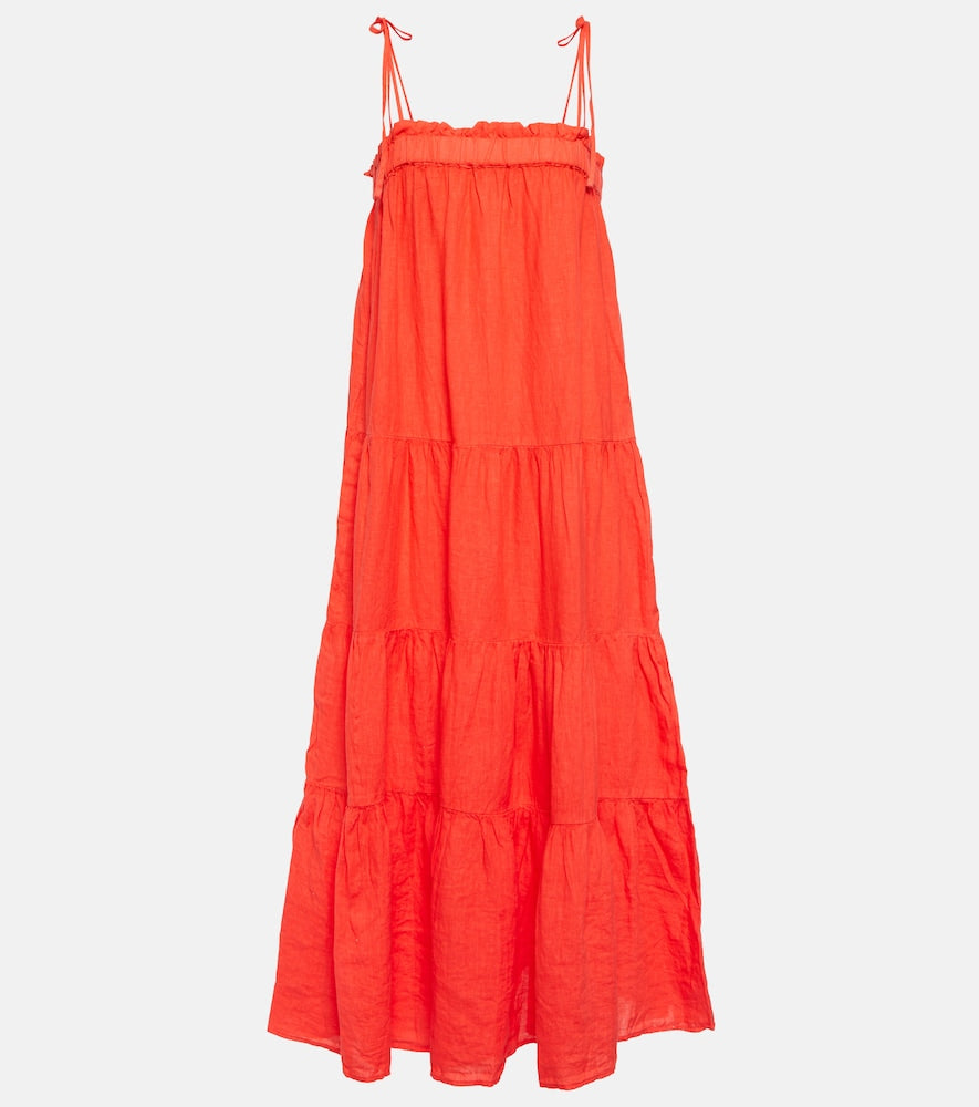 Velvet Charlie tiered linen maxi dress. Velvet Charlie 多层亚麻长裙