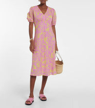 Velvet Charlotte floral cotton midi dress