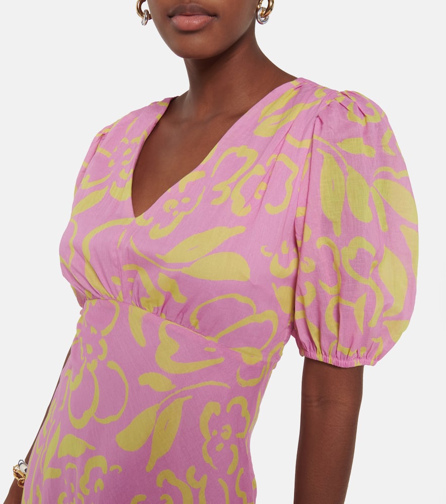 Velvet Charlotte floral cotton midi dress