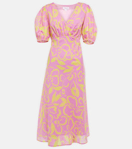 Velvet Charlotte floral cotton midi dress