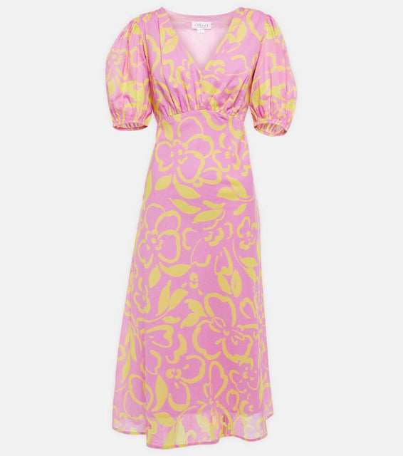 Velvet Charlotte floral cotton midi dress