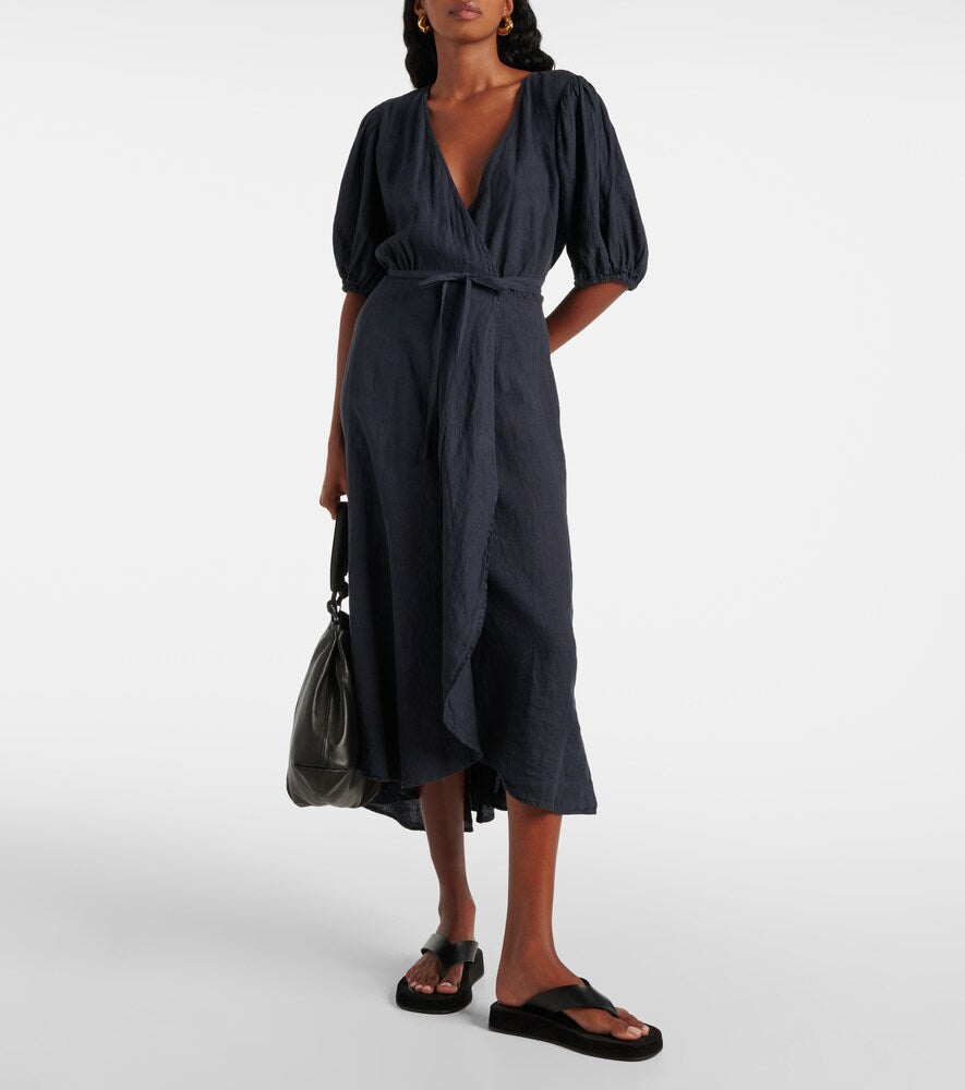 Velvet Dalene linen midi dress