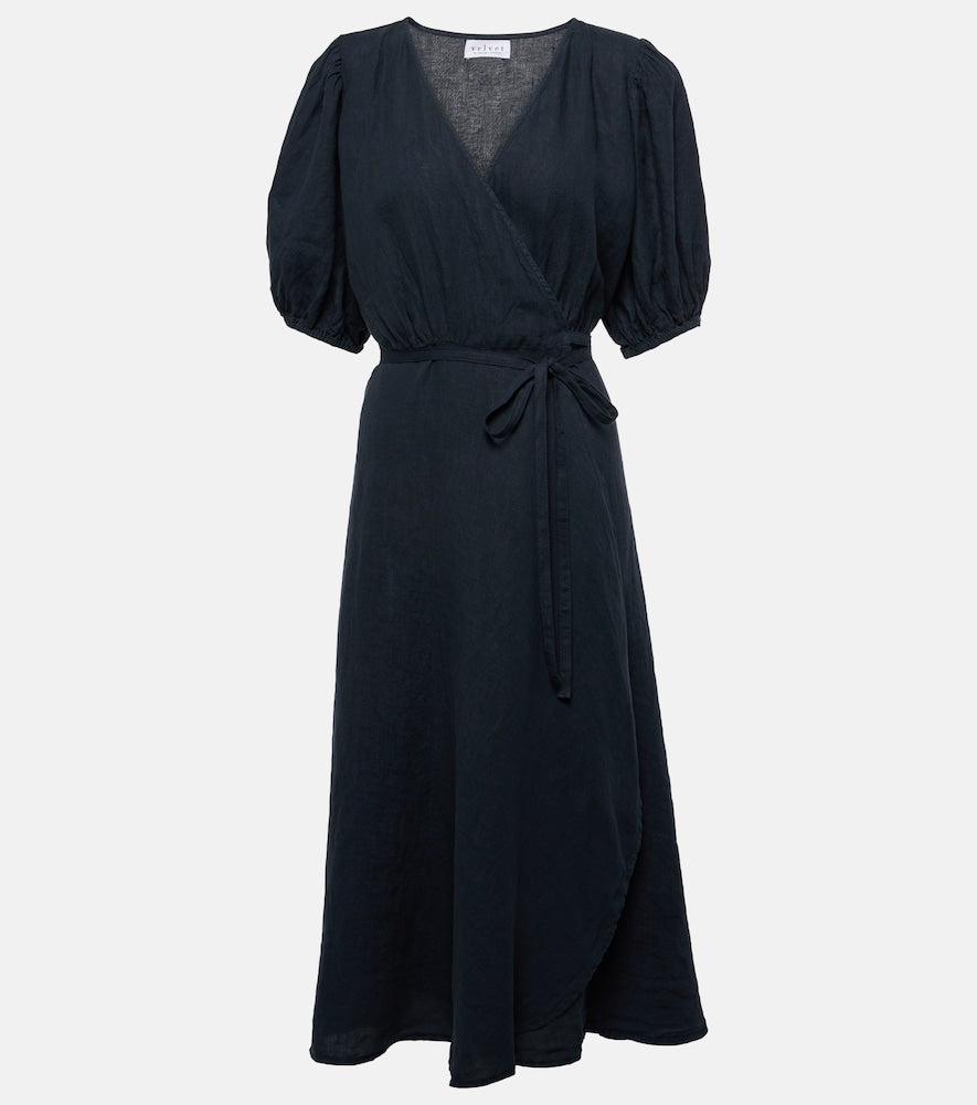Velvet Dalene linen midi dress. 天鹅绒 Dalene 亚麻中长连衣裙