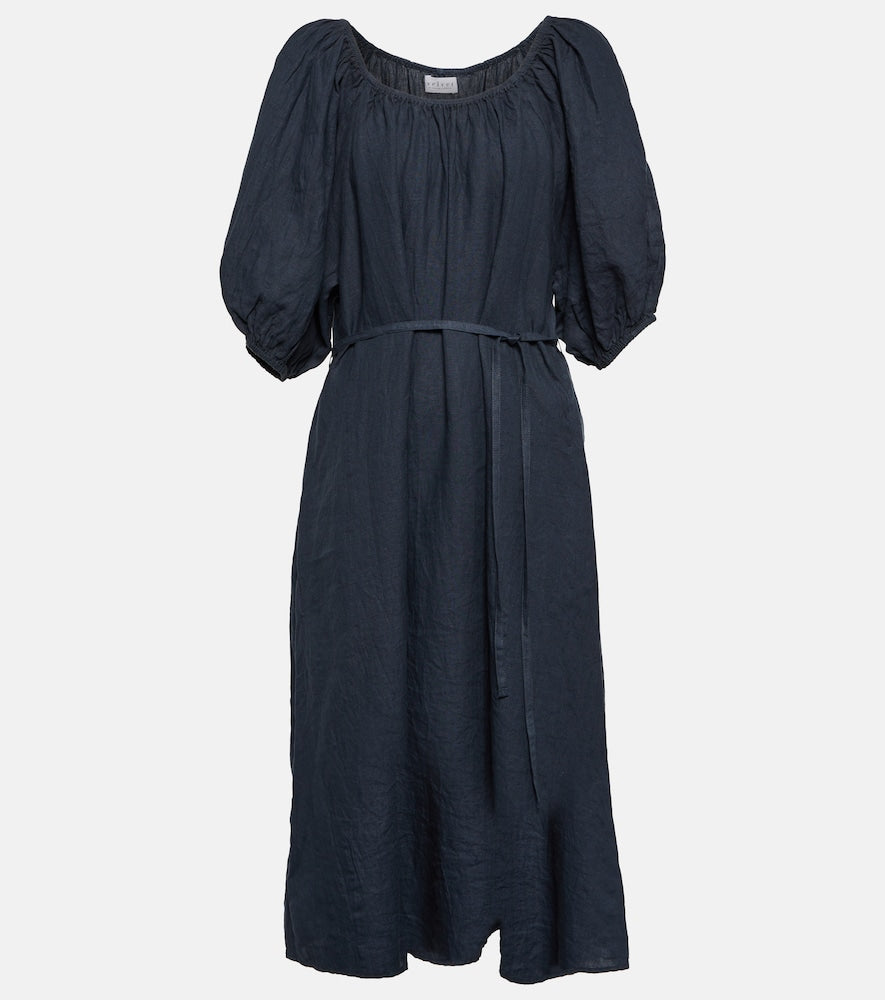 Velvet Elly off-shoulder cotton midi dress. Velvet Elly 露肩棉质中长连衣裙