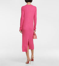 Velvet Ember ribbed-knit midi dress