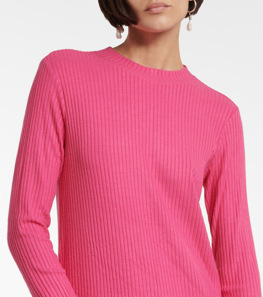 Velvet Ember ribbed-knit midi dress