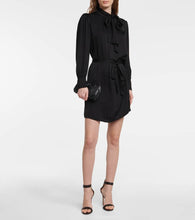 Velvet Evelyn satin shirt mini dress