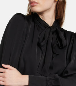 Velvet Evelyn satin shirt mini dress