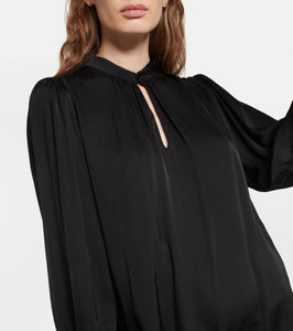 Velvet Evelyn satin shirt mini dress