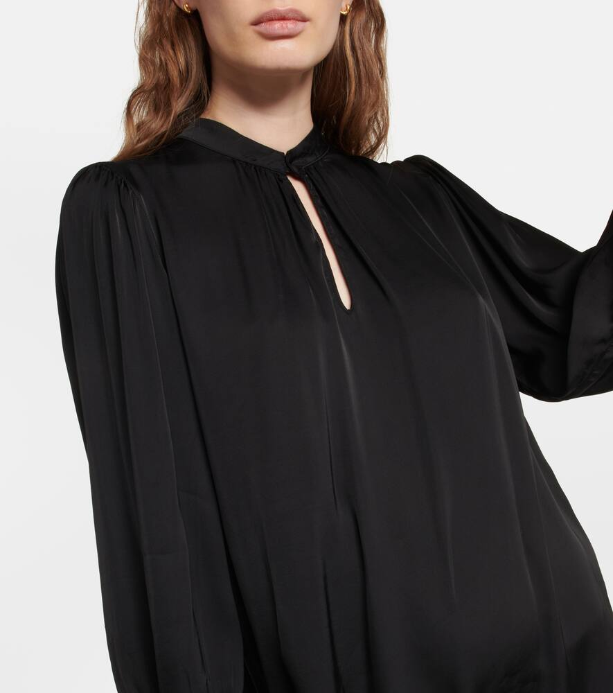 Velvet Evelyn satin shirt mini dress