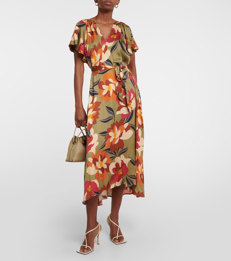 Velvet Francie printed satin midi dress