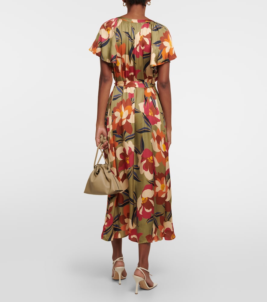 Velvet Francie printed satin midi dress