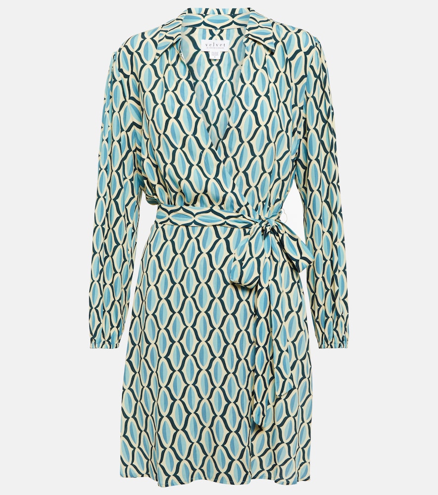 Velvet Gabriella printed wrap minidress. 天鹅绒 Gabriella 印花裹身迷你连衣裙