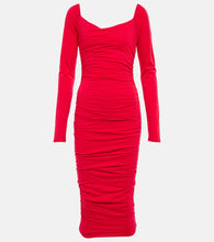 Velvet Gauzy Whisper jersey midi dress. 丝绒薄纱轻语针织中长连衣裙