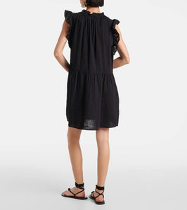 Velvet Grace lace-trimmed cotton minidress
