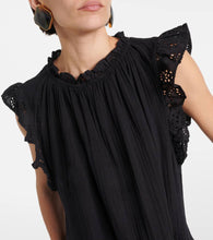 Velvet Grace lace-trimmed cotton minidress