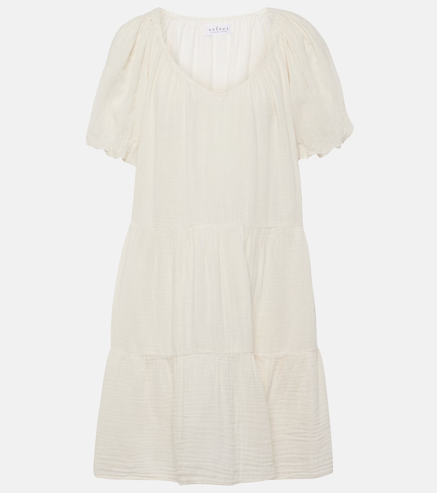 Velvet Helena cotton minidress. 天鹅绒 Helena 棉质迷你连衣裙