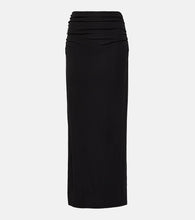 Velvet Hilton ruched jersey midi skirt - 天鹅绒 Hilton 褶饰平纹布中长半身裙