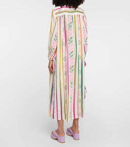 Velvet Jacquard cotton midi dress