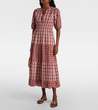 Velvet Joey printed cotton cambric midi dress