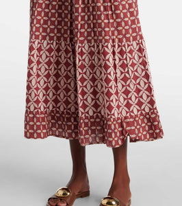 Velvet Joey printed cotton cambric midi dress