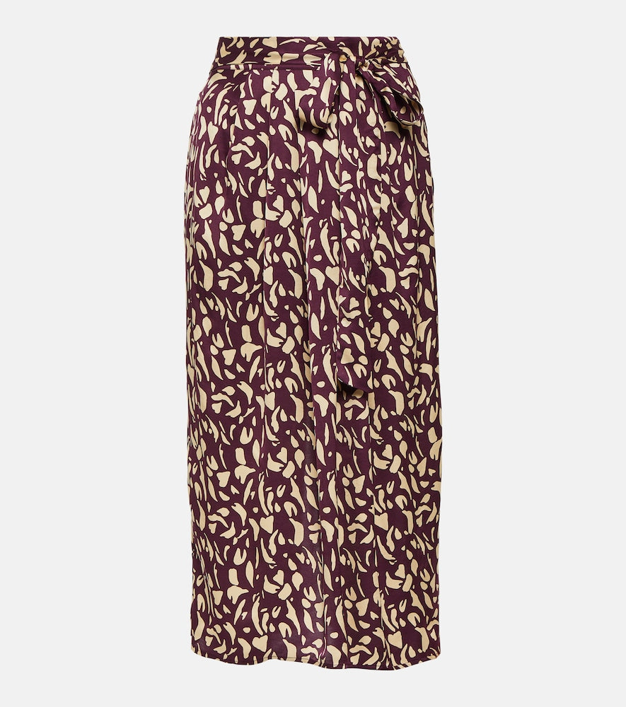 Velvet Juno printed satin midi skirt - Velvet Juno 印花缎面中长裙