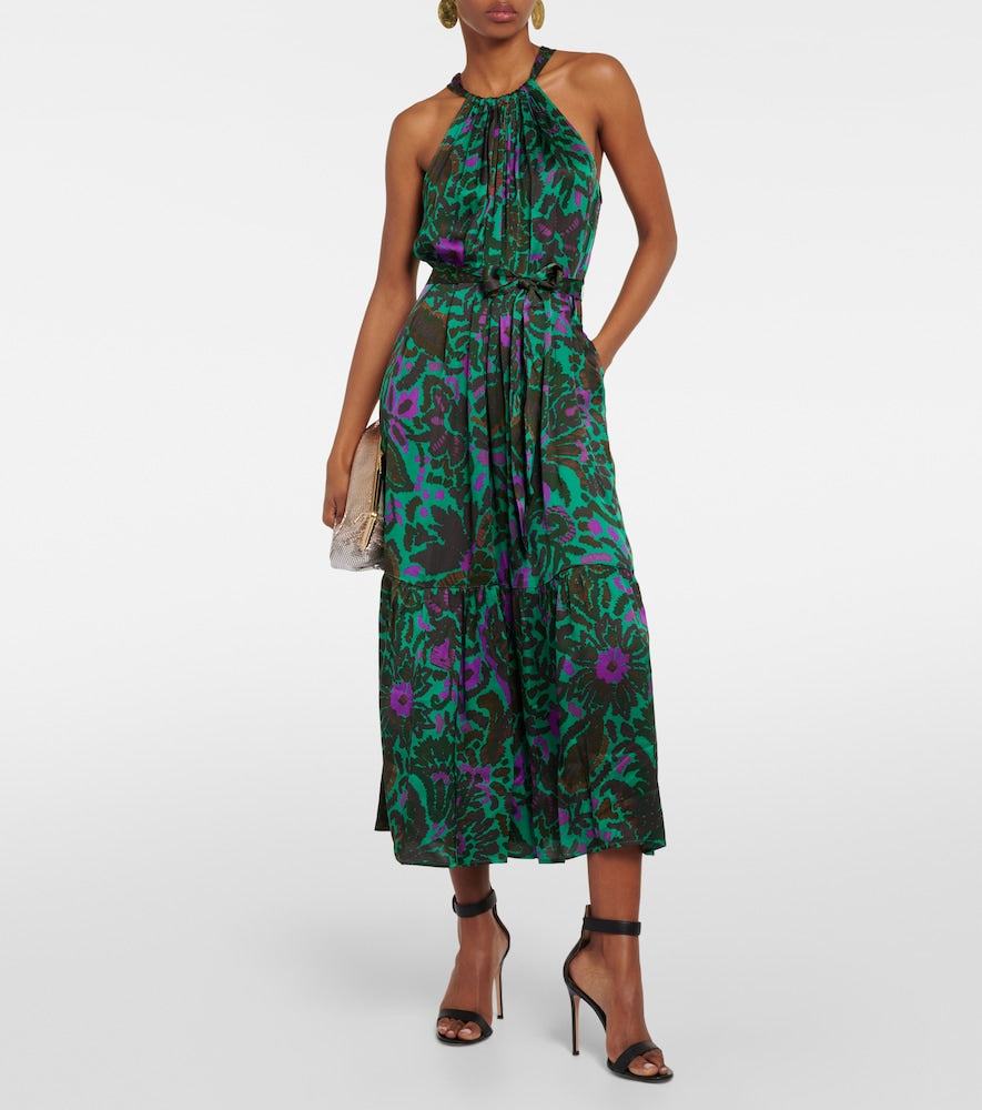 Velvet Kareese printed satin midi dress
