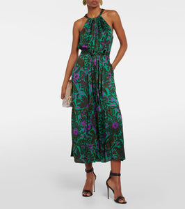 Velvet Kareese printed satin midi dress