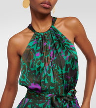 Velvet Kareese printed satin midi dress
