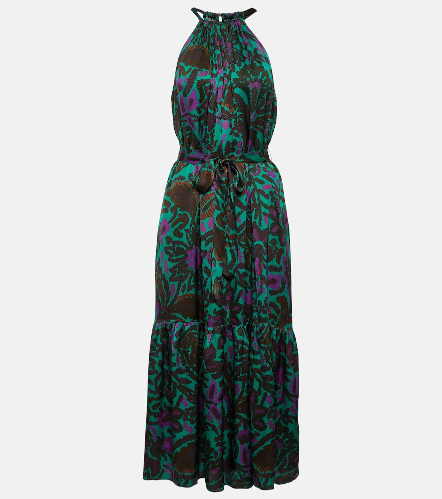 Velvet Kareese printed satin midi dress. 天鹅绒 Kareese 印花缎面中长连衣裙