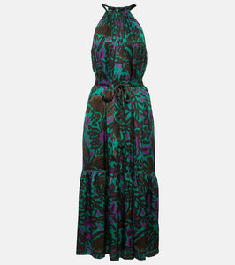 Velvet Kareese printed satin midi dress