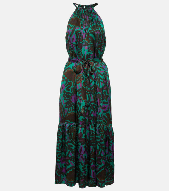 Velvet Kareese printed satin midi dress