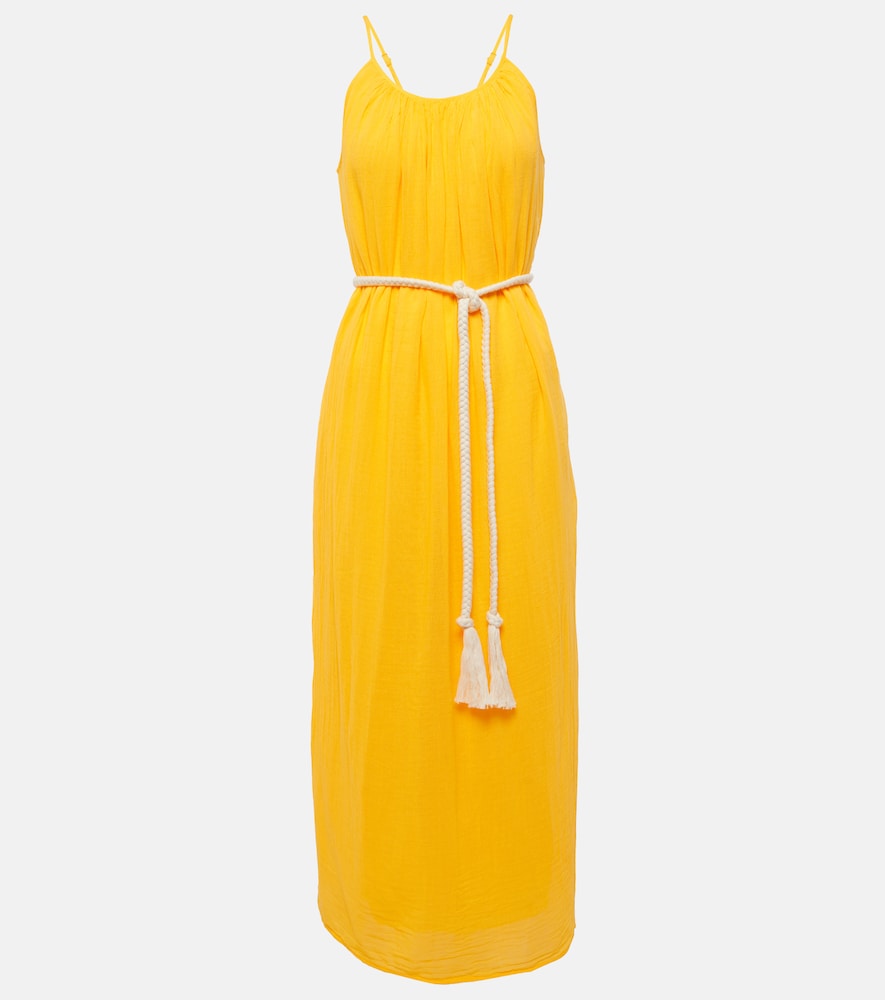 Velvet Lorelei cotton maxi dress. 洛雷莱丝绒棉质长裙